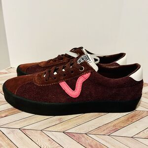 Vans Sport Low Suede Women's 8.5 Sneakers Pop Brown Pink Ivory Skater Shoes
